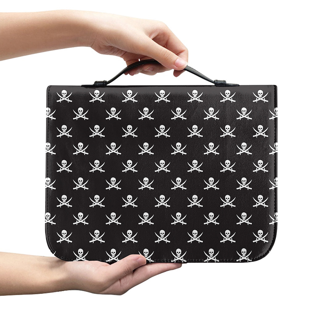 Pirate Skull Symbol Pattern Print Leather Bible Cover