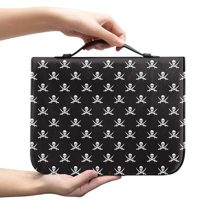 Pirate Skull Symbol Pattern Print Leather Bible Cover