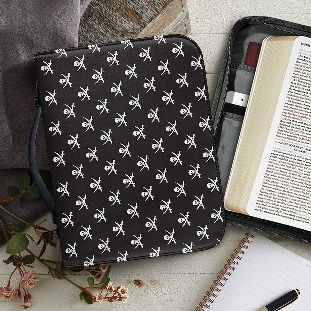 Pirate Skull Symbol Pattern Print Leather Bible Cover