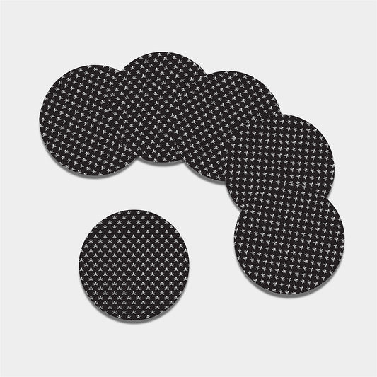 Pirate Skull Symbol Pattern Print Leather Coaster Set