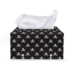 Pirate Skull Symbol Pattern Print Leather Tissue Box Cover