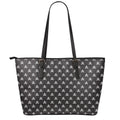 Pirate Skull Symbol Pattern Print Leather Tote Bag With Zipper