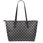 Pirate Skull Symbol Pattern Print Leather Tote Bag