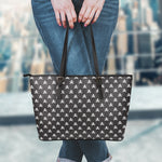 Pirate Skull Symbol Pattern Print Leather Tote Bag