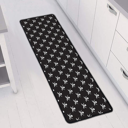 Pirate Skull Symbol Pattern Print Long Kitchen Mat