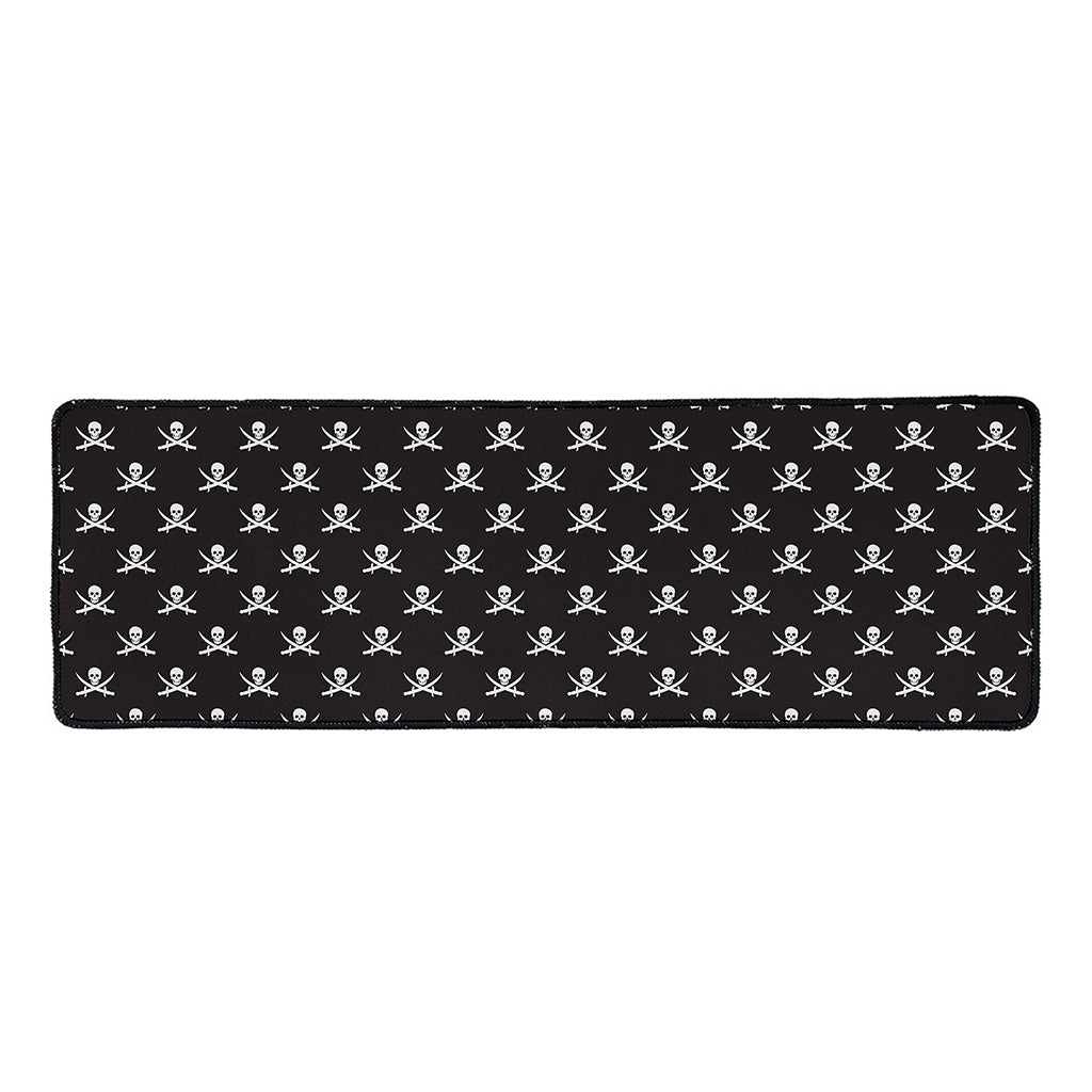 Pirate Skull Symbol Pattern Print Long Kitchen Mat