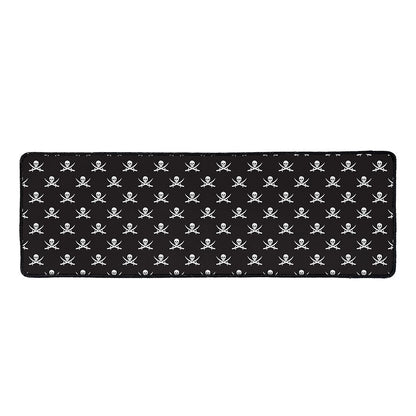 Pirate Skull Symbol Pattern Print Long Kitchen Mat