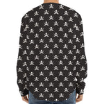 Pirate Skull Symbol Pattern Print Long Sleeve Baseball Jersey