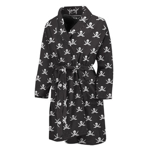 Pirate Skull Symbol Pattern Print Men's Bathrobe