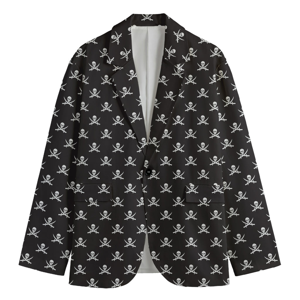 Pirate Skull Symbol Pattern Print Men's Blazer