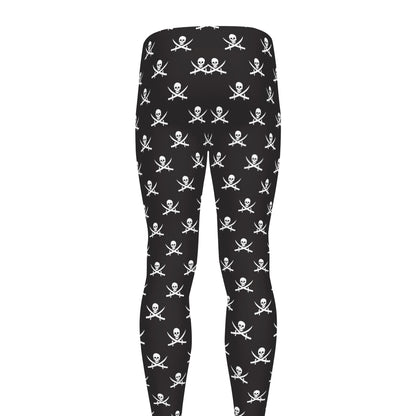 Pirate Skull Symbol Pattern Print Men's leggings