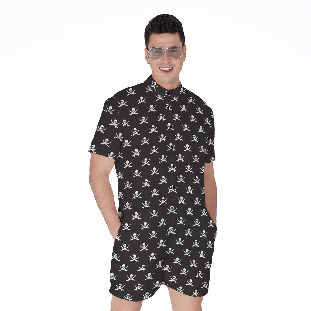 Pirate Skull Symbol Pattern Print Men's Rompers