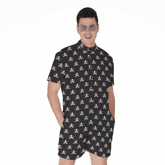 Pirate Skull Symbol Pattern Print Men's Rompers