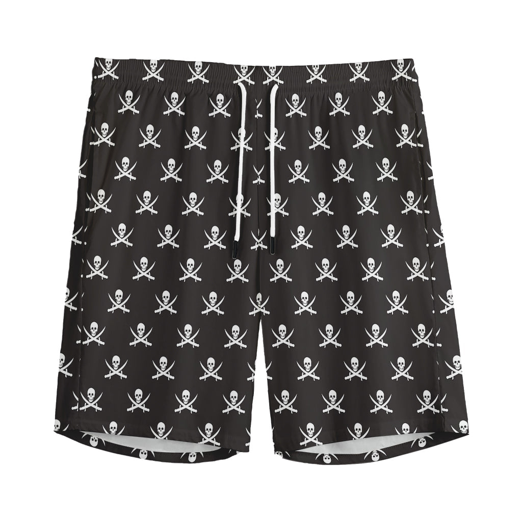 Pirate Skull Symbol Pattern Print Men's Sports Shorts