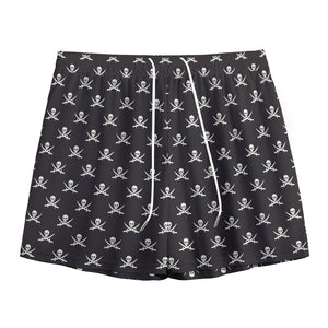 Pirate Skull Symbol Pattern Print Mesh Shorts