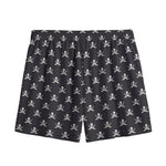 Pirate Skull Symbol Pattern Print Mesh Shorts