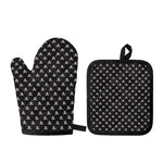 Pirate Skull Symbol Pattern Print Oven Mitt And Pot Holder Set