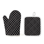 Pirate Skull Symbol Pattern Print Oven Mitt And Pot Holder Set
