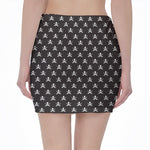 Pirate Skull Symbol Pattern Print Pencil Mini Skirt