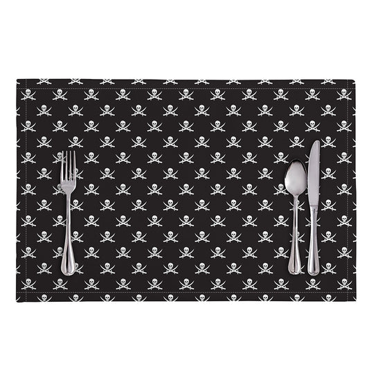 Pirate Skull Symbol Pattern Print Placemat