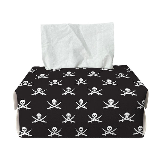Pirate Skull Symbol Pattern Print Rectangle Tissue Box Cover