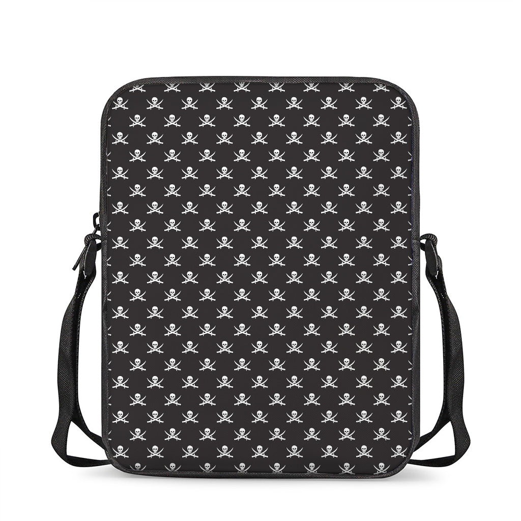 Pirate Skull Symbol Pattern Print Rectangular Crossbody Bag