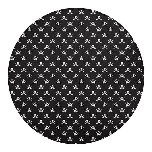 Pirate Skull Symbol Pattern Print Round Blanket