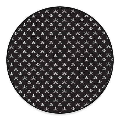 Pirate Skull Symbol Pattern Print Round Floor Mat