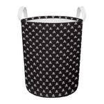 Pirate Skull Symbol Pattern Print Round Laundry Basket