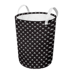 Pirate Skull Symbol Pattern Print Round Laundry Basket