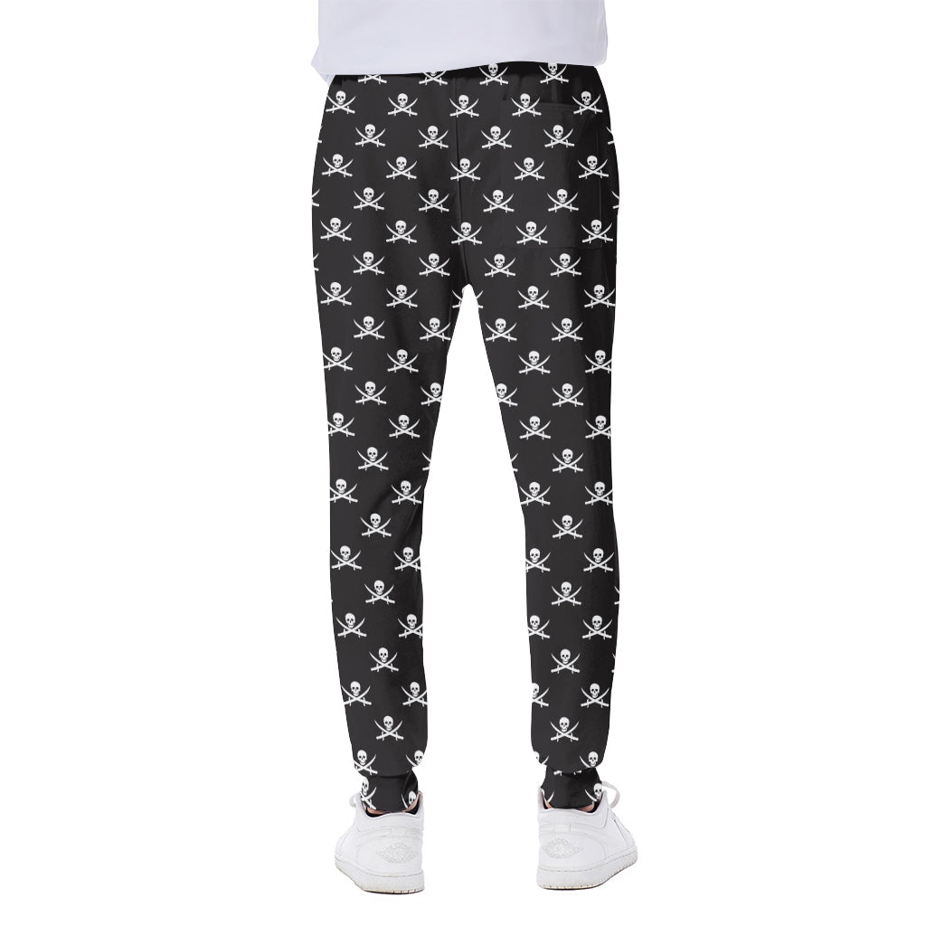 Pirate Skull Symbol Pattern Print Scuba Joggers