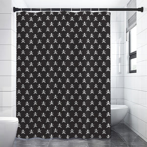 Pirate Skull Symbol Pattern Print Shower Curtain