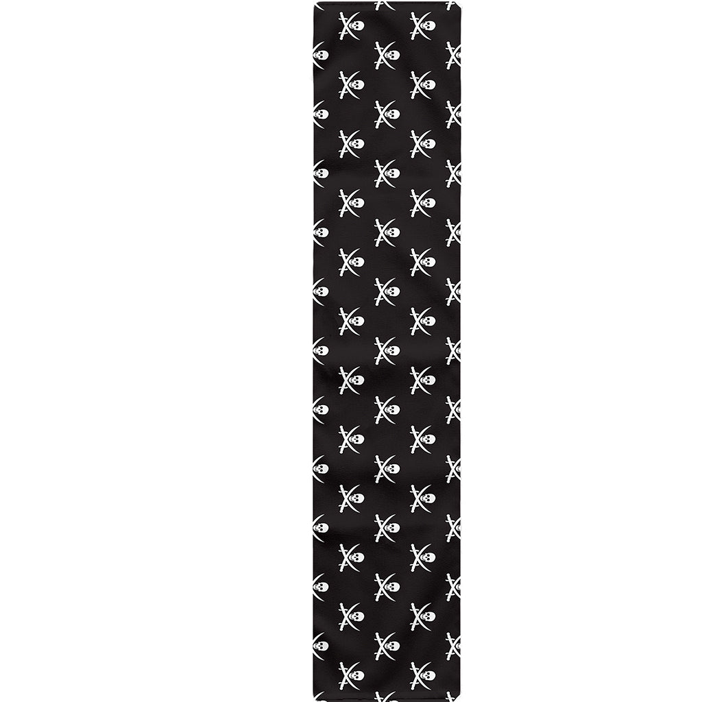 Pirate Skull Symbol Pattern Print Table Runner