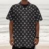 Pirate Skull Symbol Pattern Print Textured Short Sleeve Shirt