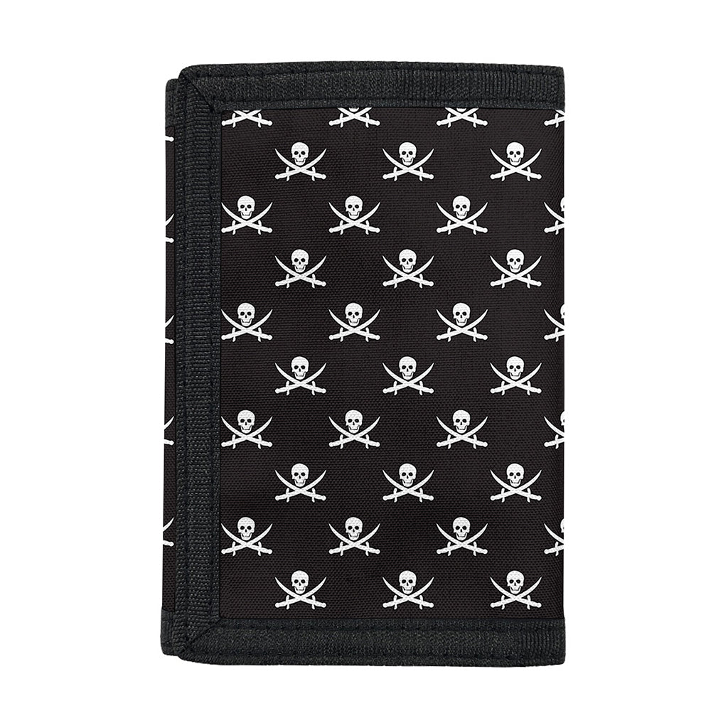 Pirate Skull Symbol Pattern Print Trifold Wallet