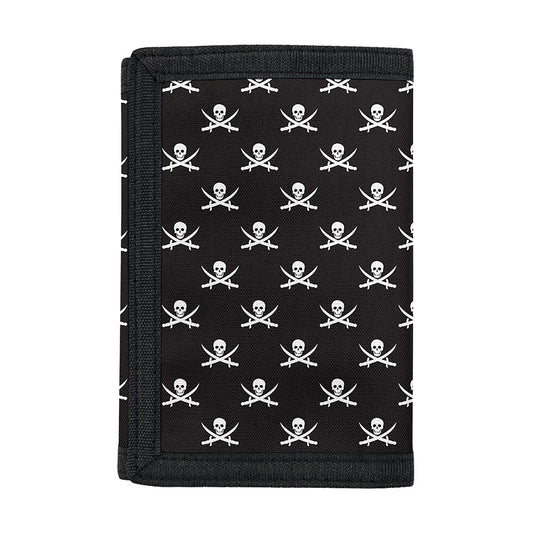 Pirate Skull Symbol Pattern Print Trifold Wallet