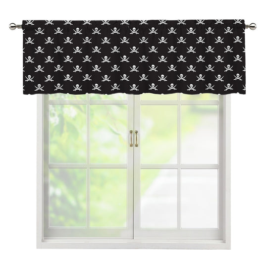 Pirate Skull Symbol Pattern Print Window Valance