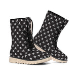 Pirate Skull Symbol Pattern Print Winter Boots