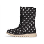 Pirate Skull Symbol Pattern Print Winter Boots