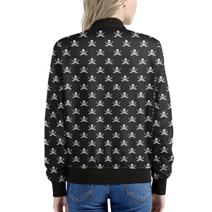 Pirate Skull Symbol Pattern Print Women's Bomber Jacket