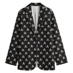 Pirate Skull Symbol Pattern Print Women's Cotton Blazer