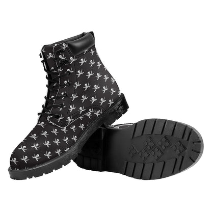 Pirate Skull Symbol Pattern Print Work Boots