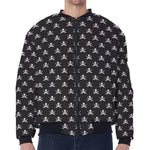 Pirate Skull Symbol Pattern Print Zip Sleeve Bomber Jacket