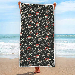 Pirate Theme Pattern Print Beach Towel