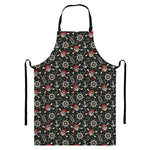 Pirate Theme Pattern Print Bib Apron With Pocket