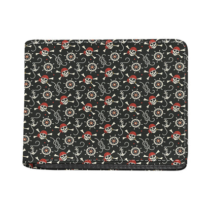 Pirate Theme Pattern Print Bifold Wallet