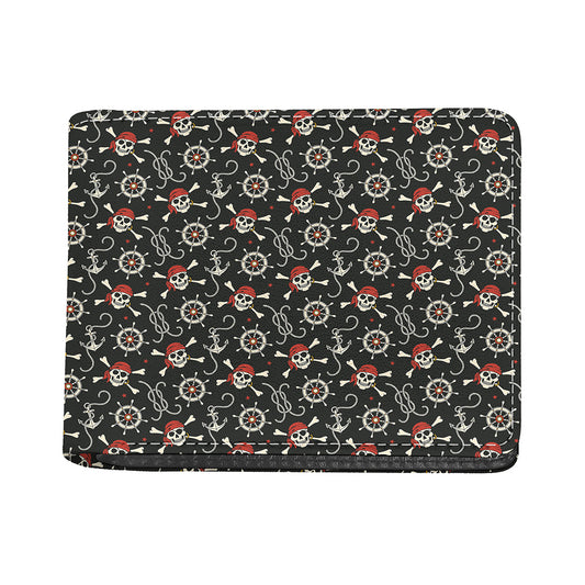 Pirate Theme Pattern Print Bifold Wallet