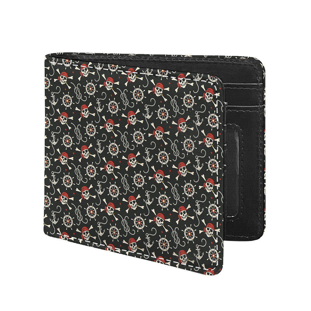 Pirate Theme Pattern Print Bifold Wallet
