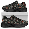 Pirate Theme Pattern Print Black Chunky Shoes