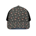 Pirate Theme Pattern Print Black Mesh Trucker Hat